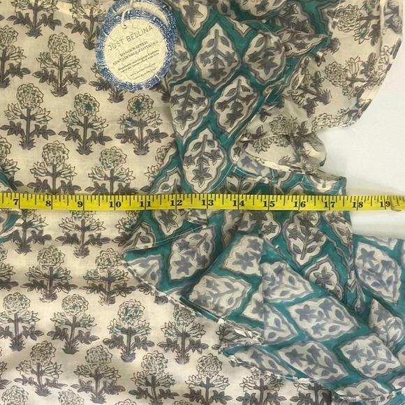 Just Bellina Short Sleeve Ruffle Top Cotton Embellished Beading Womens Small NWT - Picture 10 of 12
